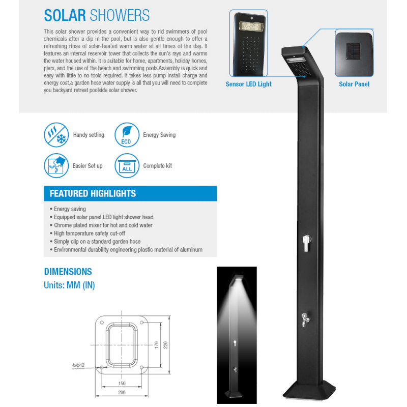 Solar outdoor shower-Heat pump heating and refrigerating equipment-AIBO Pool  and Spa Equipment-Pool Fittings and Electric Valves