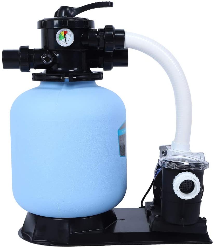 Swimming pool sand filter and pump combined filtration system