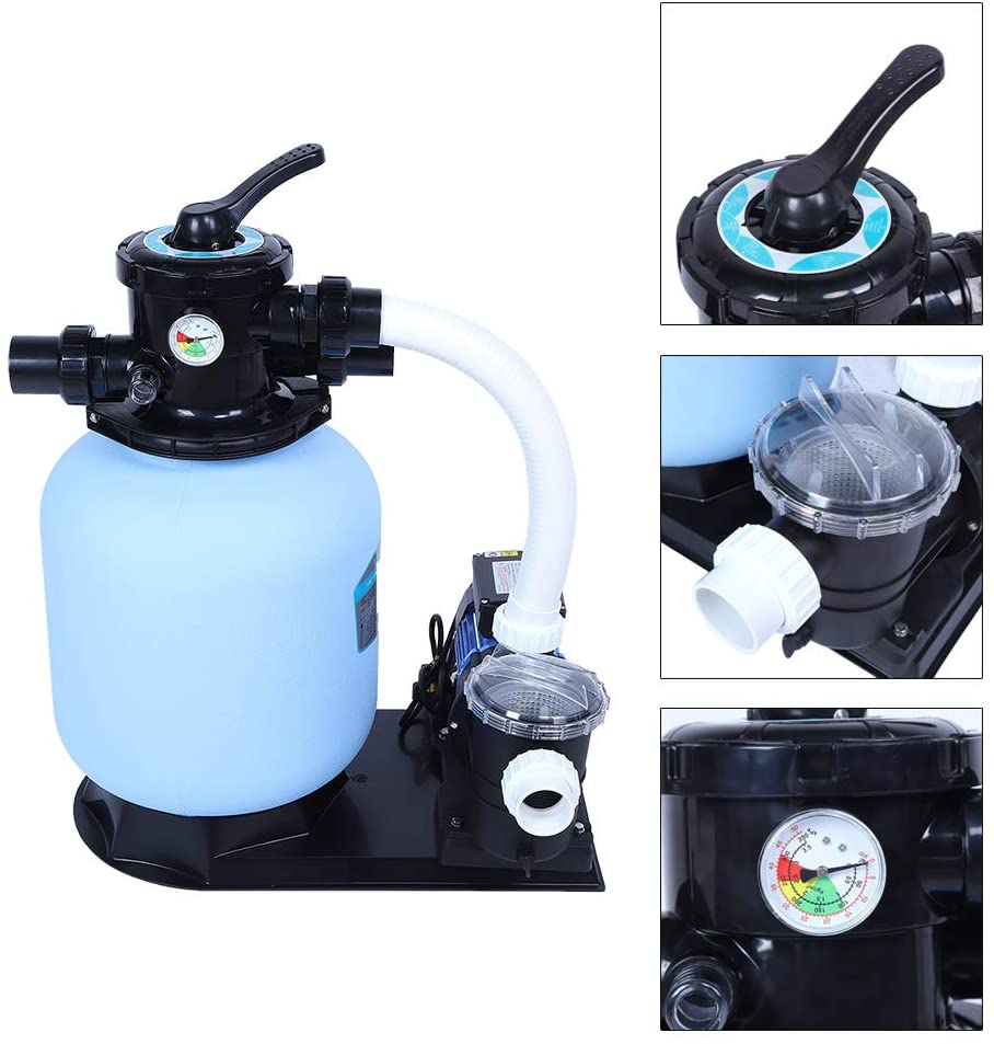 Swimming pool sand filter and pump combined filtration system