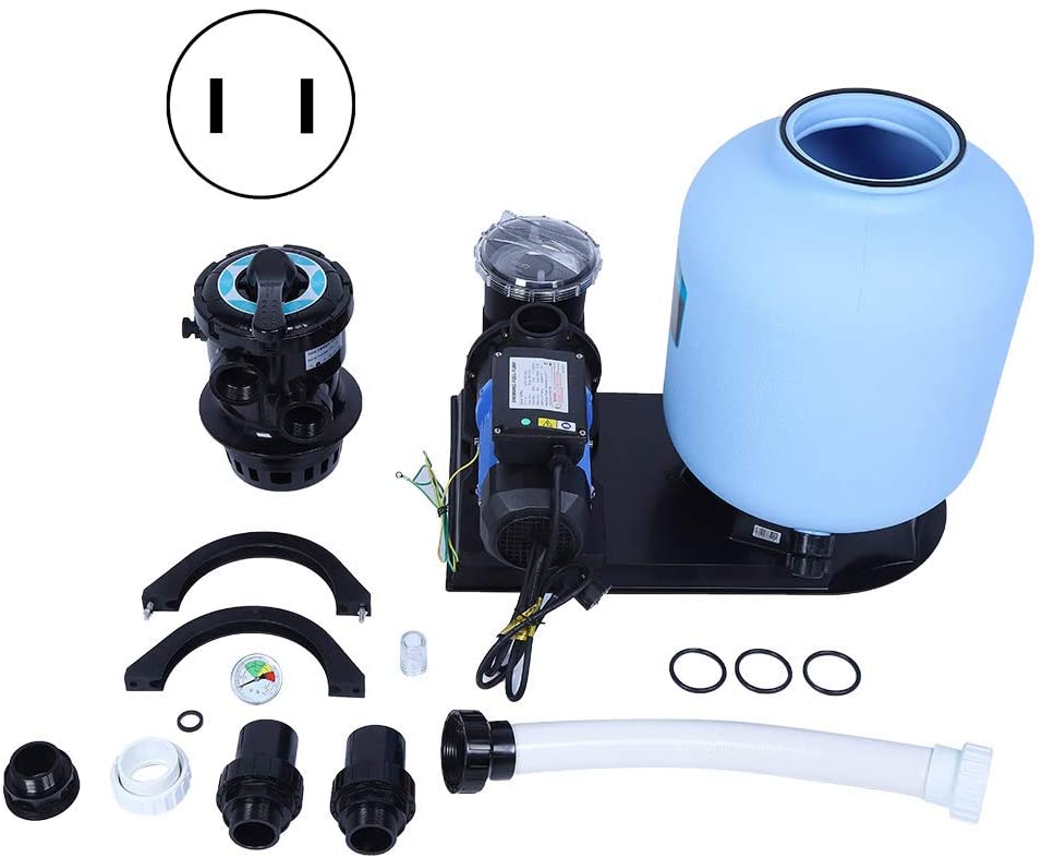 Swimming pool sand filter and pump combined filtration system