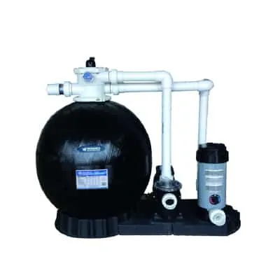 FRP grit filter combined with water pump and chlorine feeder