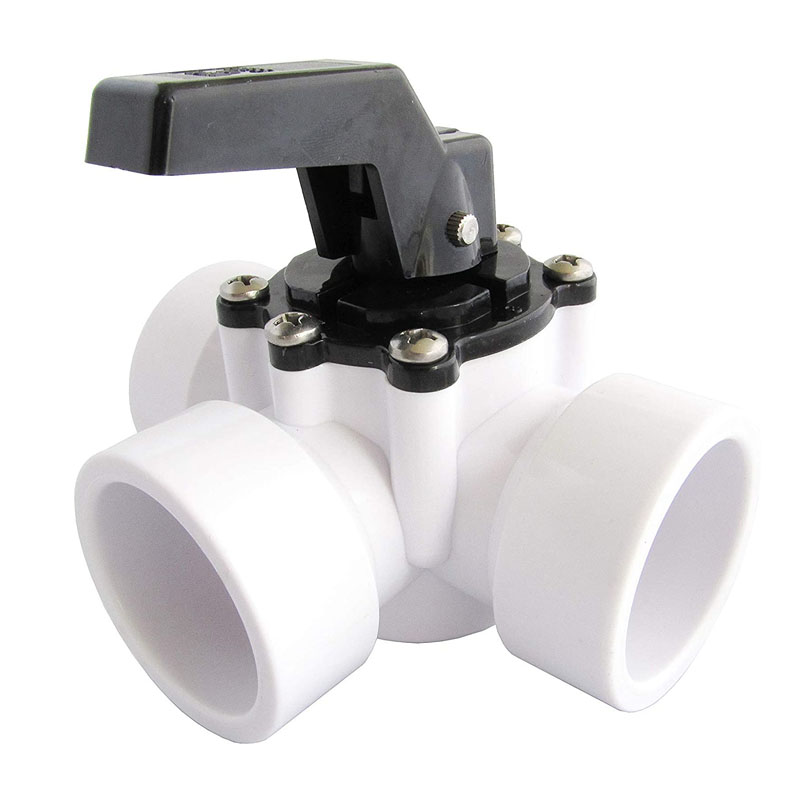 Swimming pool diverter valve, 3 way, 1.5 inches