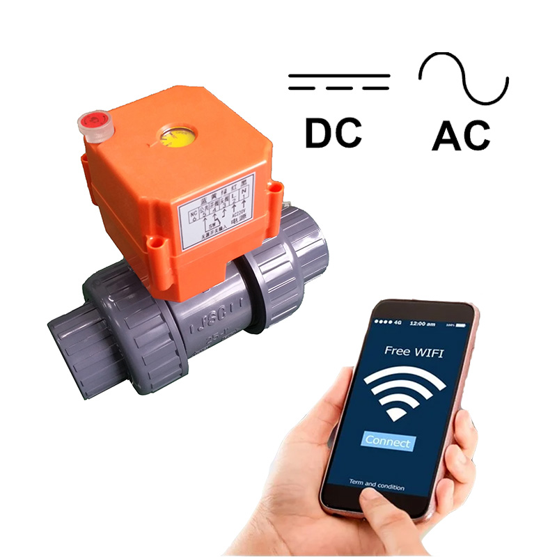 Customized Smart WiFi Mobile Actuator Control Full Port Electric Ball Valve DC and AC Drive PVC Plastic Ball Valve