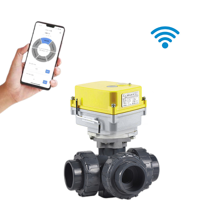 Electric valve actuator switch type-PVC two-way electric valve electric ball valve