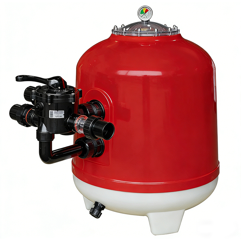 Premium Laminated Fiberglass Pool Sand Filter, Side-mounted, Gel-coated.  Suitable for Residential and Commercial Pools.