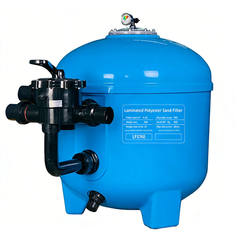 Premium Laminated Fiberglass Pool Sand Filter, Side-mounted, Gel-coated.  Suitable for Residential and Commercial Pools.