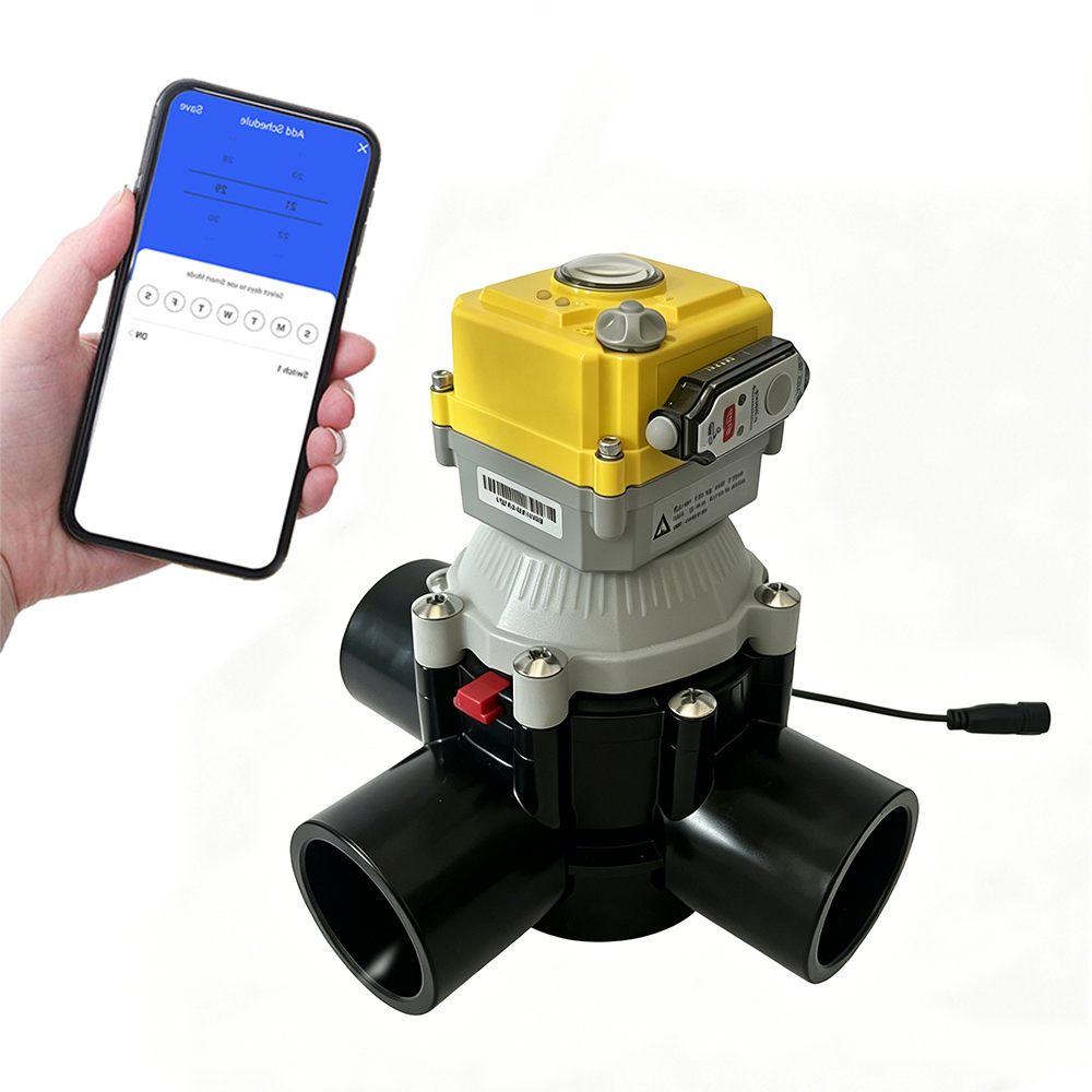 Smart swimming pool 3-way valve 24V electric actuator